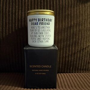 Happy Birthday Scented Candle with Gold Lid Soy Candle clean burning